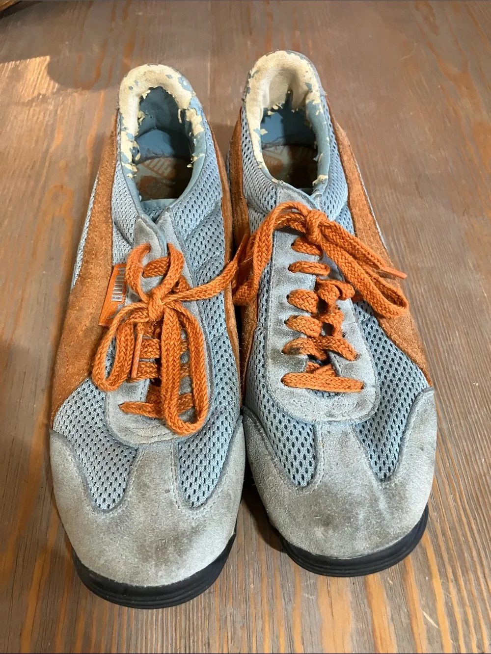 Puma Men's Athletic Sneakers - Light Gray and Orange